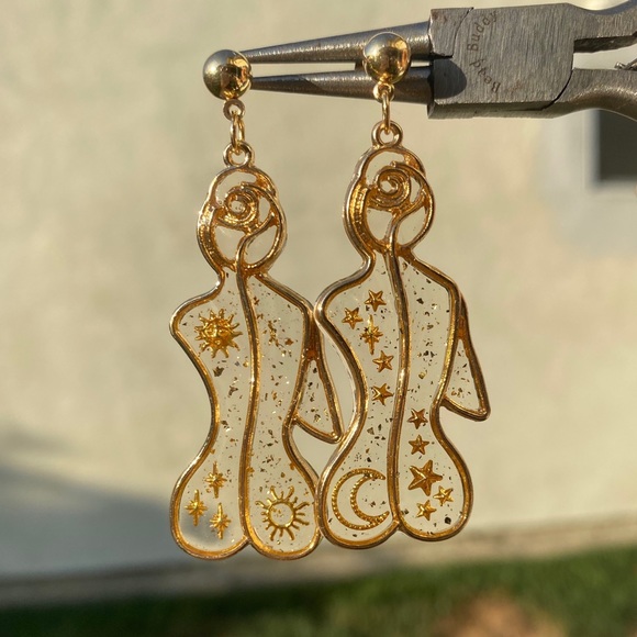 Handmade Cosmic Earrings - Silver 💫 - Picture 1 of 2